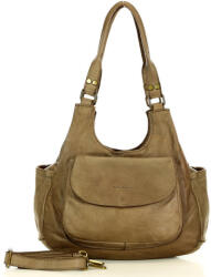 Marco Mazzini Handmade bőr válltáska | bézs cappuccino