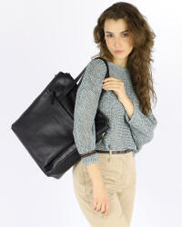 Marco Mazzini Handmade MARCO MAZZINI Luxus női bőr shopper, aktatáska | fekete