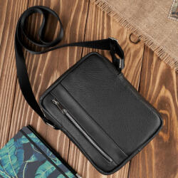 ABRUZZO Férfi bőr válltáska | fekete - top-brands - 16 978 Ft