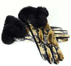 Marco Mazzini Női szőrme kesztyű | barna-fekete