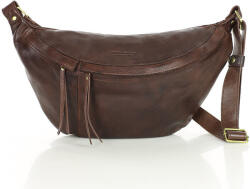 Marco Mazzini Handmade MARCO MAZZINI Nagy félhold bőr válltáska | sötétbarna