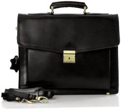 Mazzini Business Férfi bőr aktatáska LORIS | fekete