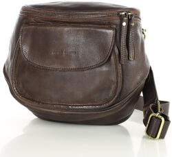 Marco Mazzini Handmade MARCO MAZZINI Bőr kézitáska, félkör alakú széles pánttal | sötétbarna