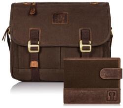 Paolo Peruzzi Férfi táska + pénztárca ZUP-18-BR | Barna