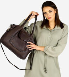 Marco Mazzini Handmade MARCO MAZZINI Bőr shopper kézitáska | barna caffe