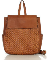 Marco Mazzini Női kötött bőr hátizsák A4-es zsebekkel | teveszín