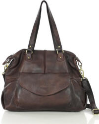 Marco Mazzini Bőr shopper táska A4 | sötétbarna