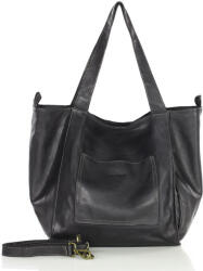 Marco Mazzini Bőr shopper táska | fekete - top-brands - 63 876 Ft