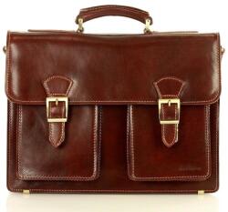 Mazzini Business MARCO MAZZINI Elegáns, kézzel készített aktatáska | Barna