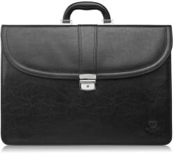 Paolo Peruzzi Elegáns férfi bőr aktatáska kézhez és vállhoz | fekete