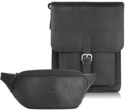 Paolo Peruzzi Férfi táska + deréktáska Vintage ZUP-98-HBL | fekete