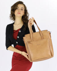 Marco Mazzini Handmade MARCO MAZZINI Luxus női bőr shopper, aktatáska | bézs