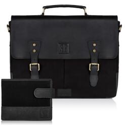 Paolo Peruzzi Férfi bőrtáska és pénztárca | fekete - top-brands - 40 981 Ft