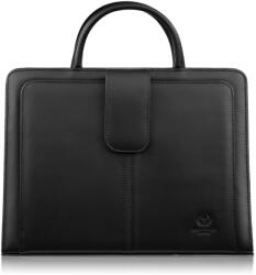 Paolo Peruzzi Női bőr aktatáska BERGAMO | fekete