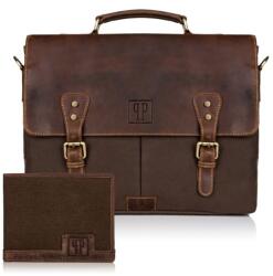 Paolo Peruzzi Férfi bőrtáska és pénztárca | Barna - top-brands - 42 444 Ft