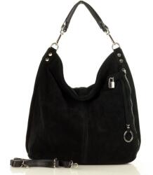 Genuine Leather MARCO MAZZINI Bőr válltáska Renella nubuk | fekete