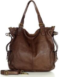 Marco Mazzini Handmade MARCO MAZZINI Bőr shopper kézitáska | csokoládé