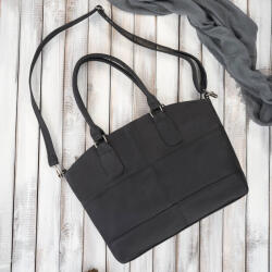 ABRUZZO Női bőr válltáska praktikus, tágas | fekete