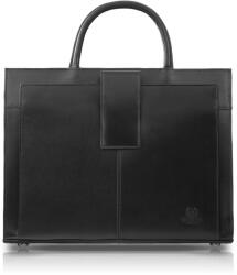 Paolo Peruzzi női bőr aktatáska A4-es méretben, kézre és vállra akasztható | fekete