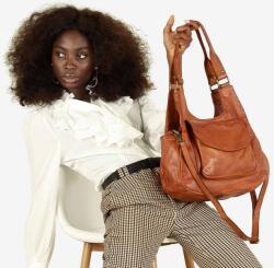 Marco Mazzini Handmade bőr válltáska | teve