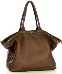 Marco Mazzini Handmade MARCO MAZZINI Női bőr shopper táska | csokoládébarna