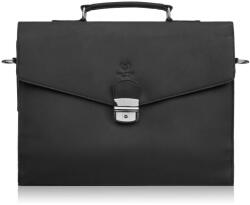 Paolo Peruzzi férfi bőr aktatáska kulccsal, vintage | fekete