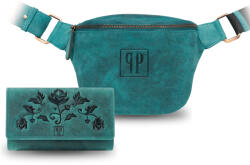 Paolo Peruzzi Női szett bőr pénztárca + deréktáska ZUP-106-HGR | zöld