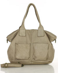 Marco Mazzini Női bőr shopper kézitáska | bézs