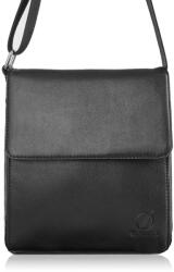 BRODRENE férfi valódi bőr válltáska | fekete