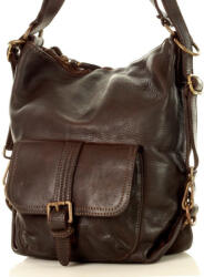 Marco Mazzini Handmade MARCO MAZZINI Női bőr kézitáska és hátizsák 2 az 1-ben | kávézó