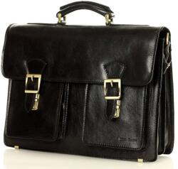 Mazzini Business MARCO MAZZINI Elegáns, kézzel készített aktatáska | fekete