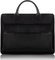 Paolo Peruzzi Elegáns női bőr aktatáska | fekete