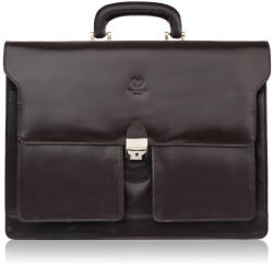 Paolo Peruzzi Férfi bőr aktatáska dokumentumok és notebook számára T-122-BR | barna
