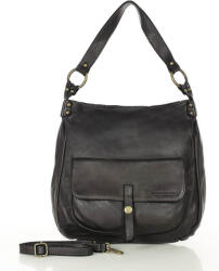 Marco Mazzini Bőr hobo táska | fekete