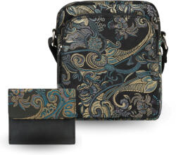 Paolo Peruzzi Női ajándékkészlet - kis bőr pénztárca és női válltáska | színezett