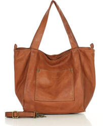 Marco Mazzini Bőr shopper táska | barna camel