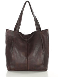 Marco Mazzini Puha bőr shopper táska | sötétbarna - top-brands - 49 407 Ft