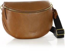 Marco Mazzini Női deréktáska széles pánttal, prémium bőrből | barna