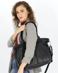 Marco Mazzini Bőr shopper táska | fekete - top-brands - 48 036 Ft