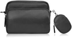 Paolo Peruzzi Női bőr crossbody kulcsok és apróságok tárolására fekete