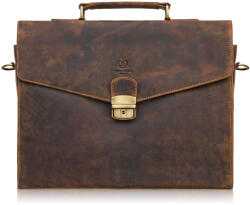 Paolo Peruzzi férfi bőr aktatáska kulccsal, vintage | barna