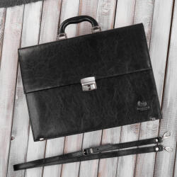 Paolo Peruzzi Férfi bőr aktatáska kézhez és vállhoz | fekete - top-brands - 66 489 Ft