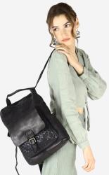 Marco Mazzini Handmade MARCO MAZZINI Hátizsák 2 az 1-ben természetes bőrből | fekete