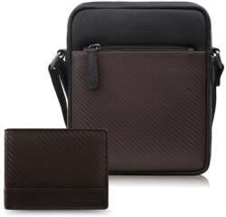 Paolo Peruzzi férfi bőr táska és férfi pénztárca ajándékszett | barna