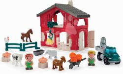 Ecoiffier Építőjáték hagyományos farm kisautóval Abrick Écoiffier és 2 figurával és 5 állatkával 18 hó-tól (ECO2981)