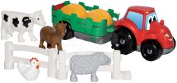 Ecoiffier Építőjáték Traktor utánfutóval Écoiffier állatkákkal 18 hó-tól (ECO3348)