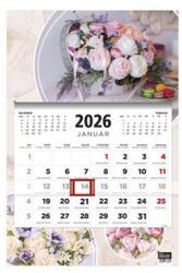 TopTimer Naptár, speditőr, három hónapos, egy tömbős, TOPTIMER, "Virágok (NSPED8114U) - jatekotthon