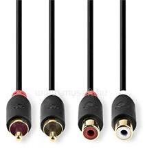 Nedis CABW24205AT20 RCA toldó kábel 2x RCA dugó - 2x RCA aljzat, 2m (CABW24205AT20) (CABW24205AT20)