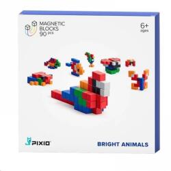 PIXIO Mágneses kocka építőkészlet - Bright Animals 90 darabos (30104)