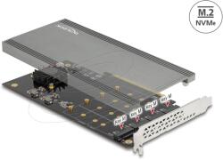 Delock PCI Expresz x16 kártya - 4 x belső NVMe M. 2 M-kulcs hűtőbordával és ventilátorral - elágazás (90050)